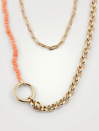 Sisterhood 18K Gold-Plated Brass And Crystal Bead Layered Necklace