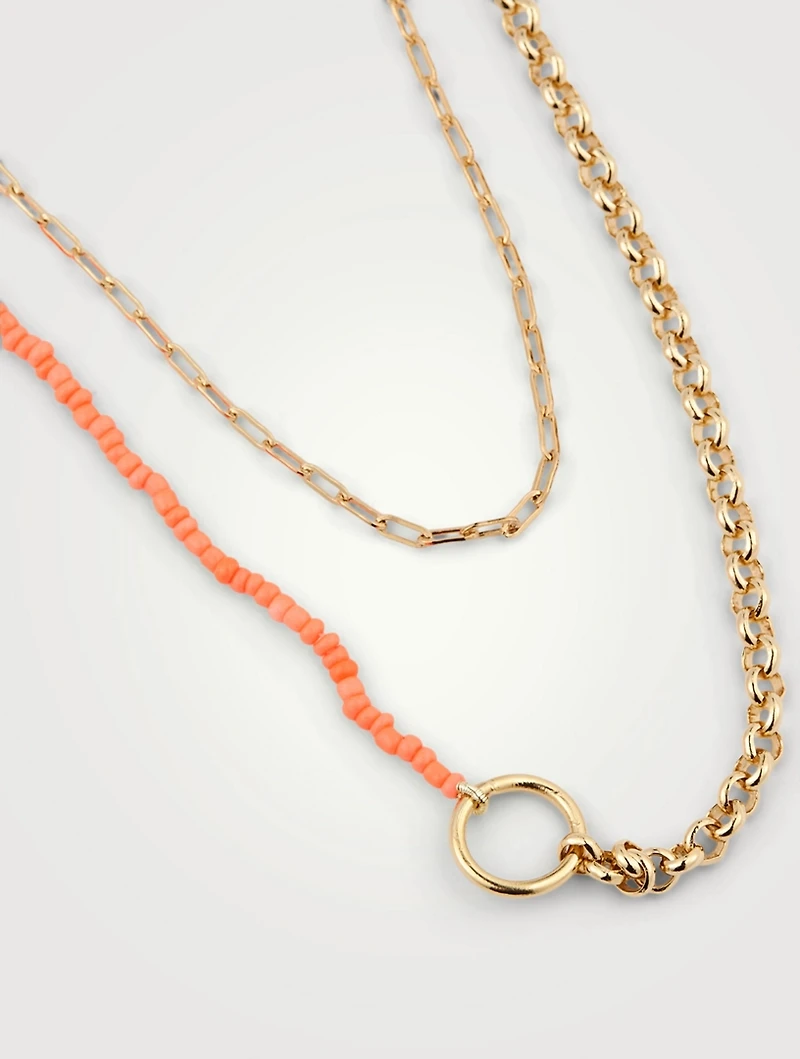 Sisterhood 18K Gold-Plated Brass And Crystal Bead Layered Necklace