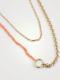 Sisterhood 18K Gold-Plated Brass And Crystal Bead Layered Necklace