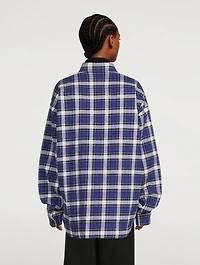 Oversized Padded Shirt Check Print