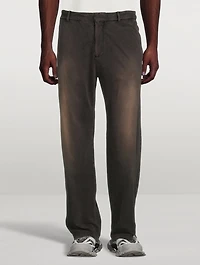 Worn-Out Slim-Fit Pants