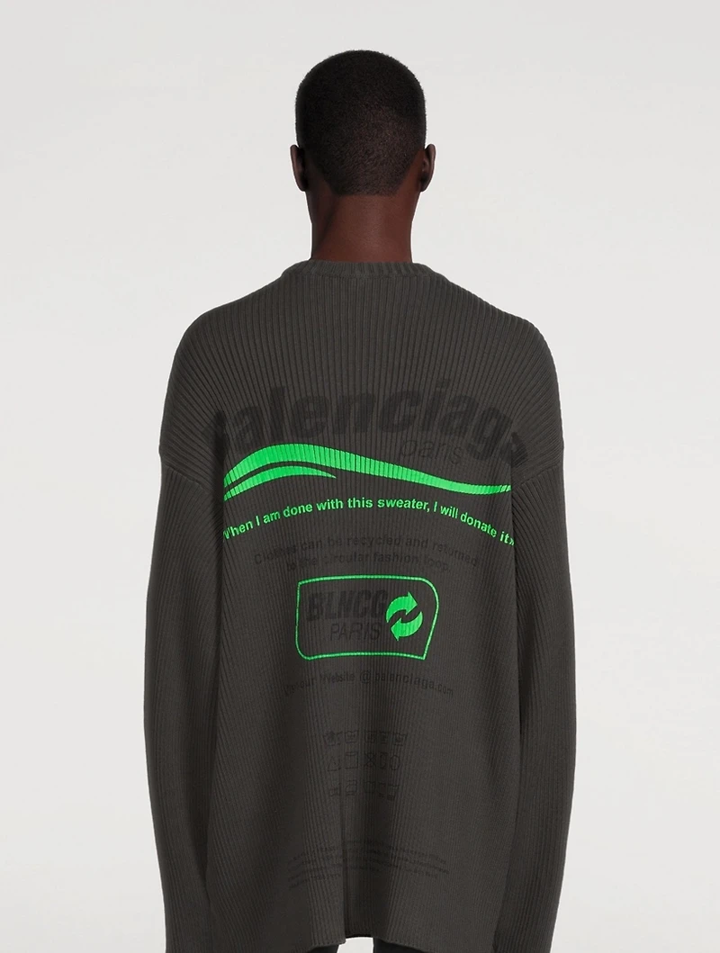 Cotton Ribbed Crewneck Sweater