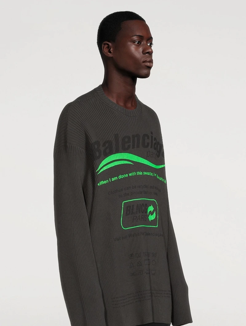Cotton Ribbed Crewneck Sweater