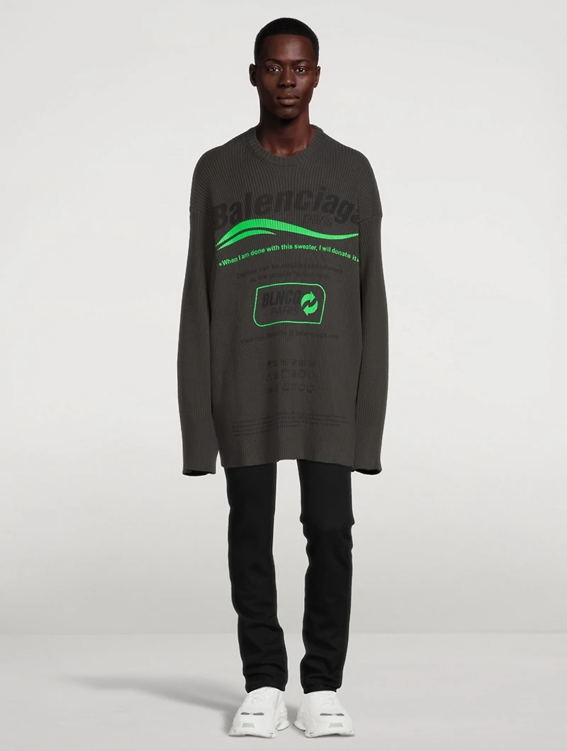 Cotton Ribbed Crewneck Sweater