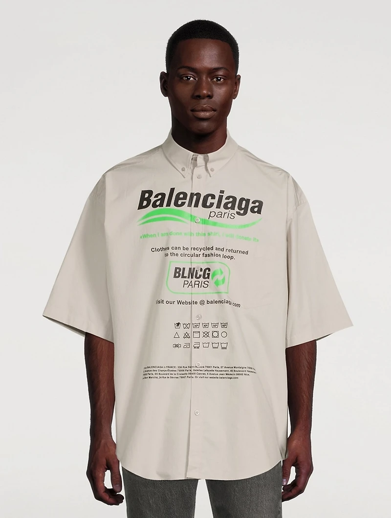Dry Cleaning Oversized Short-Sleeve Shirt