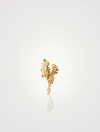 Coral Pearl Drop Earrings