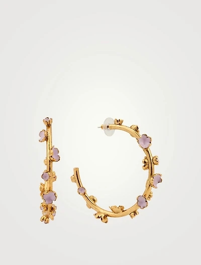 Flower Hoop Earrings
