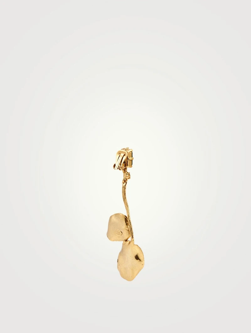 Rose And Leaf Clip-On Earrings
