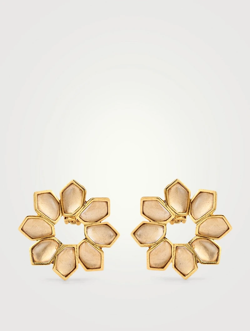 Jagged Flower Clip-On Earrings