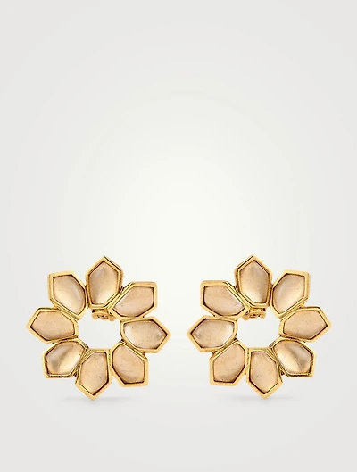 Jagged Flower Clip-On Earrings