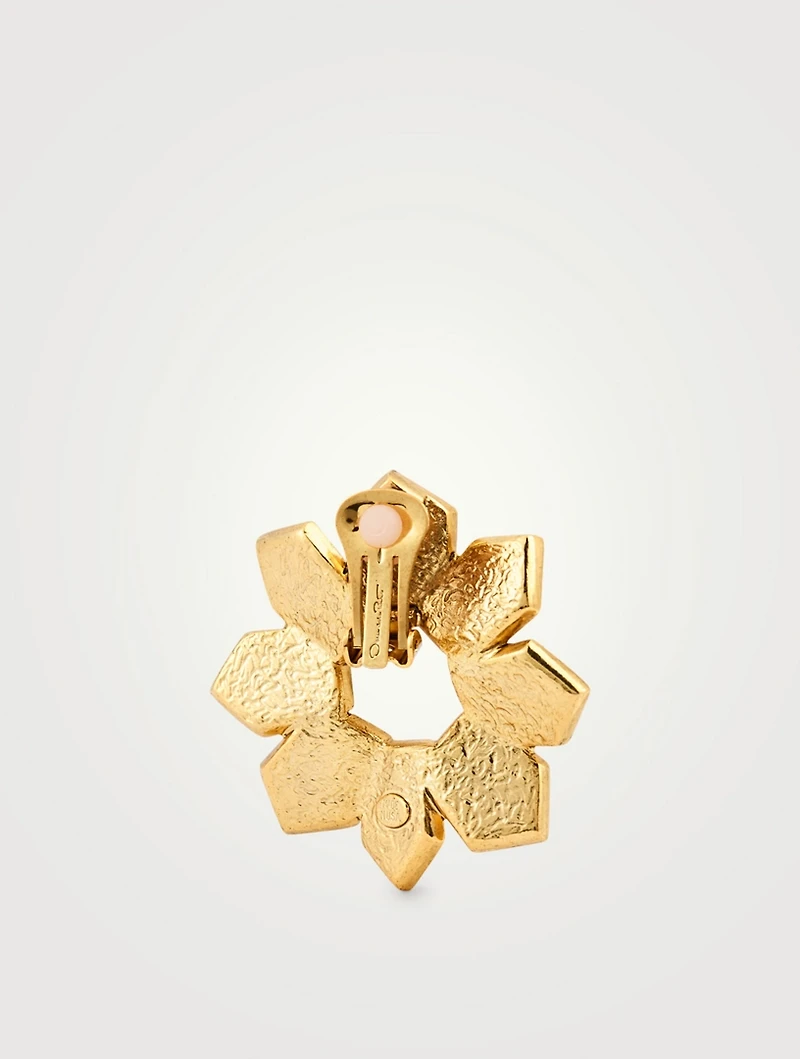 Jagged Flower Clip-On Earrings