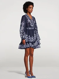 Aliane Frill Wrap Mini Dress