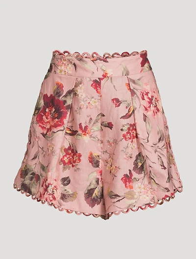 Cassia Linen Scallop Shorts