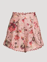 Cassia Linen Scallop Shorts