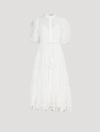 Teddy Scallop Frill Midi Dress