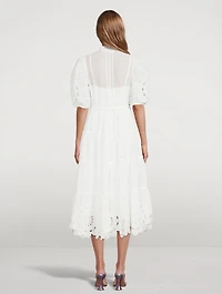 Teddy Scallop Frill Midi Dress