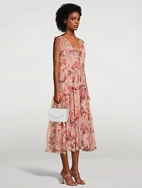 Cassia Silk Frill Midi Dress