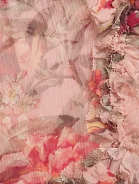 Cassia Silk Frill Midi Dress
