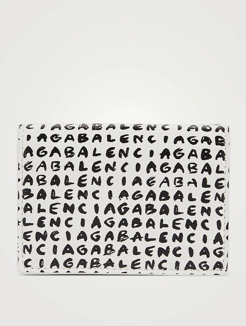 Leather Cash Mini Wallet In Logo Print
