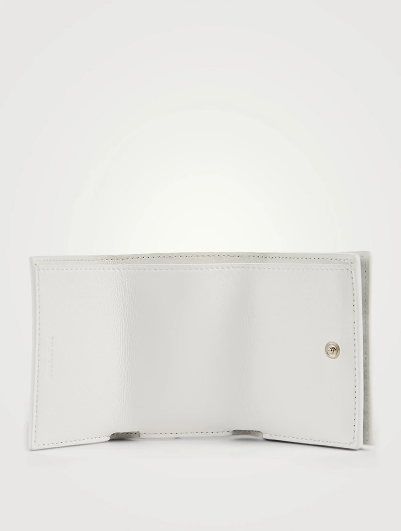 Leather Cash Mini Wallet In Logo Print