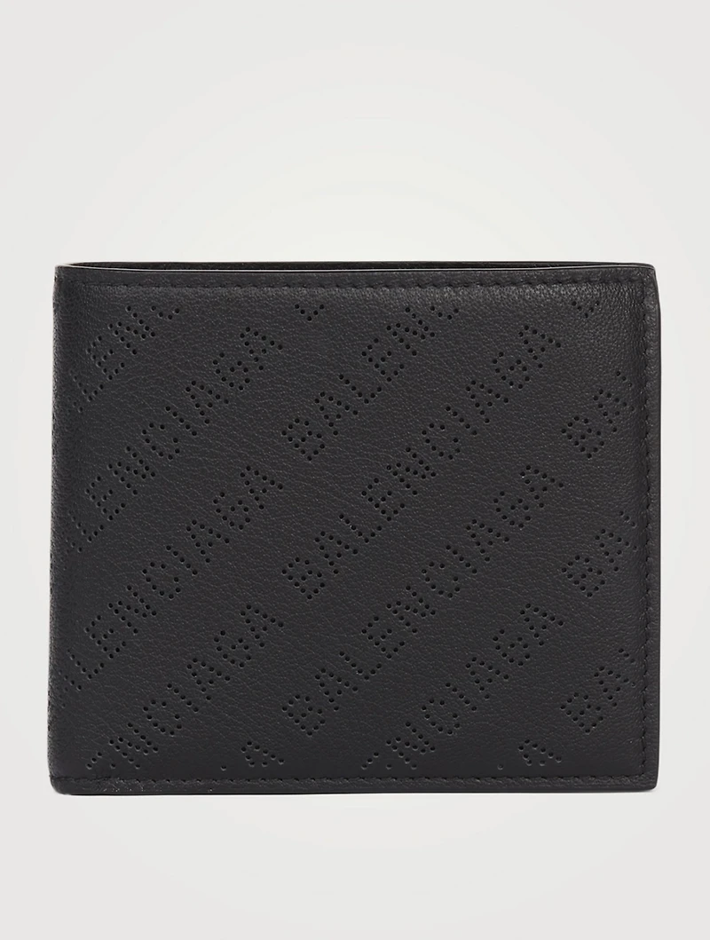 Leather Perforated Logo Bifold Wallet