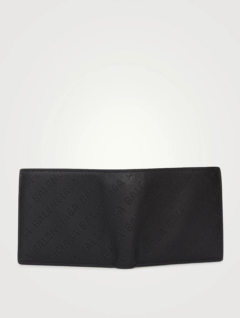 Leather Perforated Logo Bifold Wallet