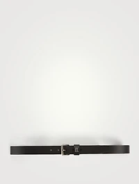 Leather Logo Rolled Buckle Belt