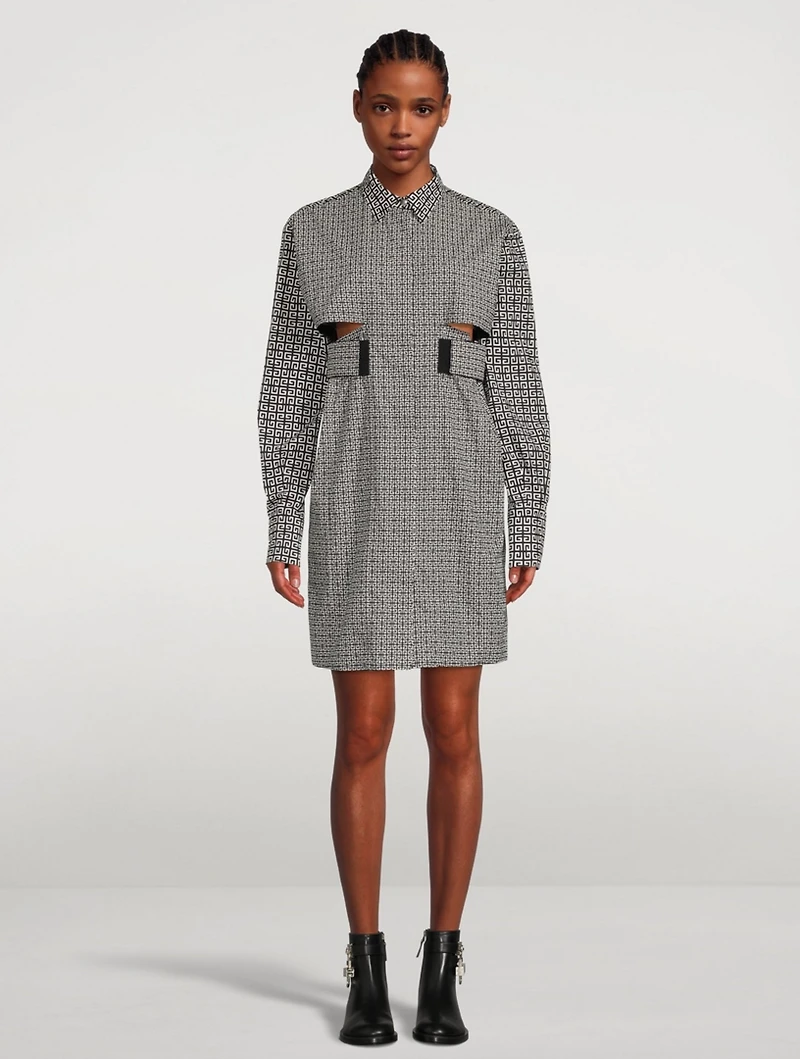 4G Mini Shirt Dress With Graphic Cuts