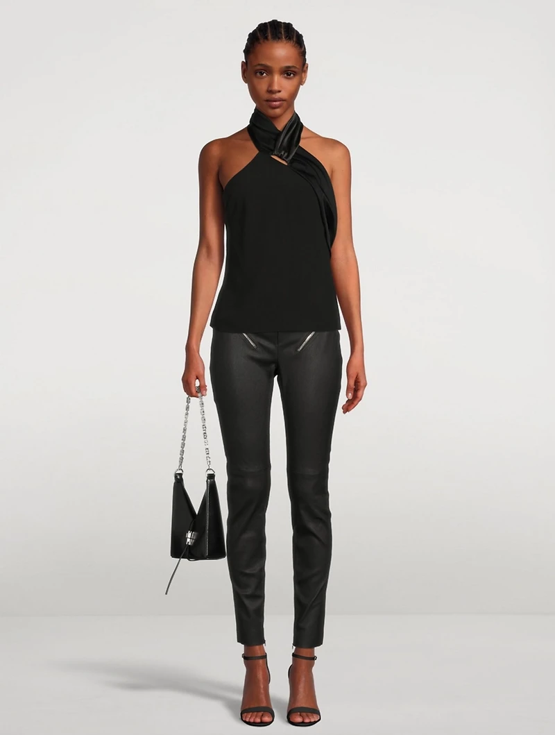 Satin Tuxedo Halter Top