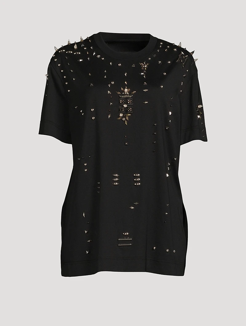 T-Shirt With Metallic Studs