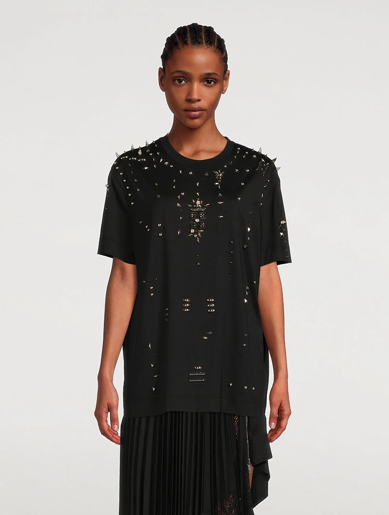 T-Shirt With Metallic Studs