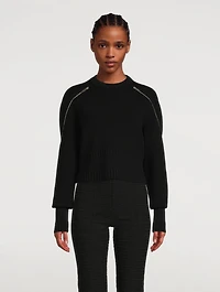 Cropped Sweater With Zippers