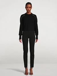 Cropped Sweater With Zippers
