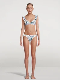 Cassia Waterfall Frill Bikini Set Hydrangea Floral Print