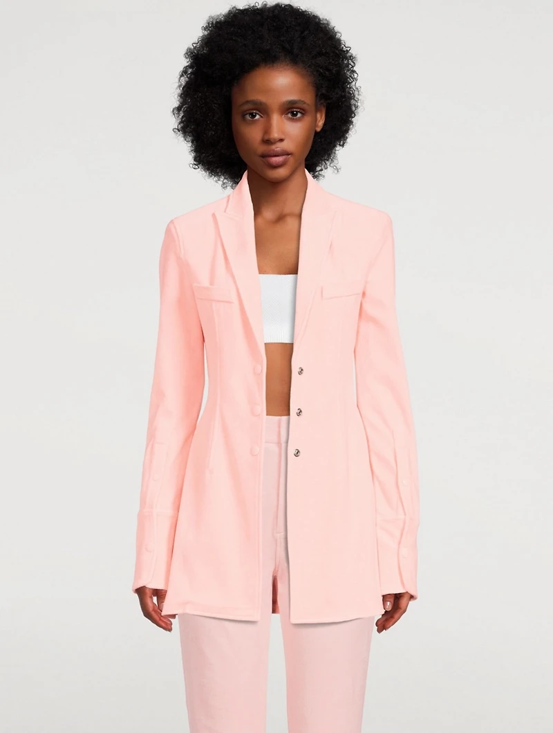 Velour Shirt Blazer