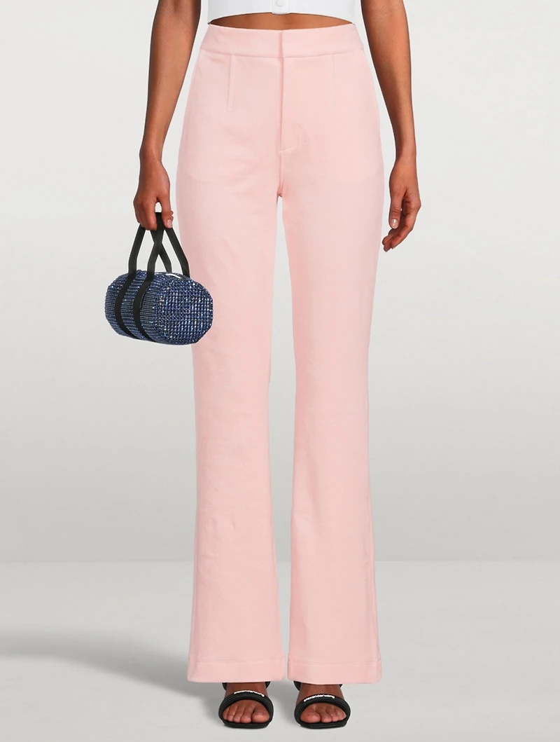Velour High-Waisted Pants With Boning