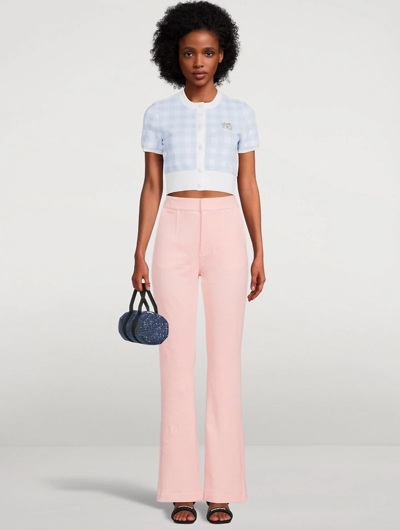 Velour High-Waisted Pants With Boning