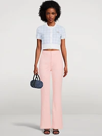 Velour High-Waisted Pants With Boning
