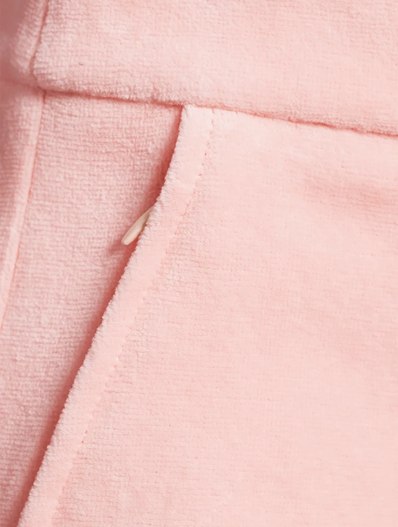 Velour High-Waisted Pants With Boning
