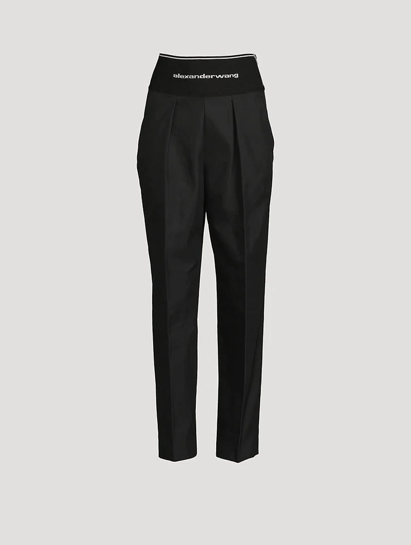 High-Waisted Straight-Leg Pants