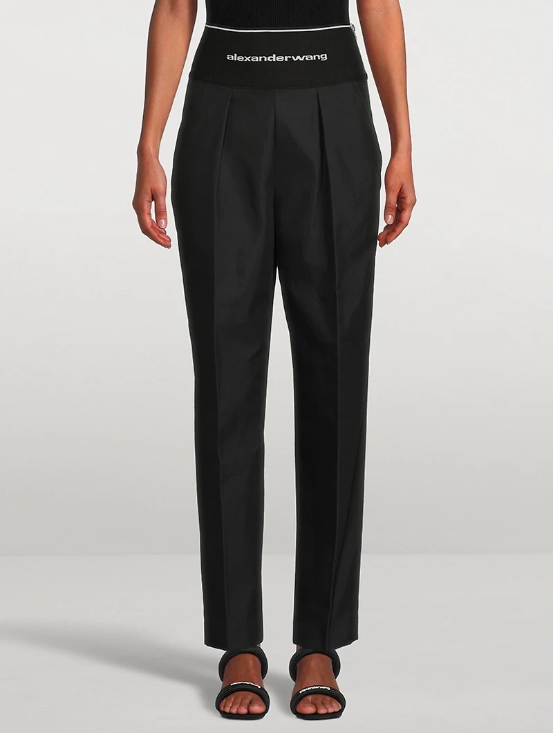 High-Waisted Straight-Leg Pants