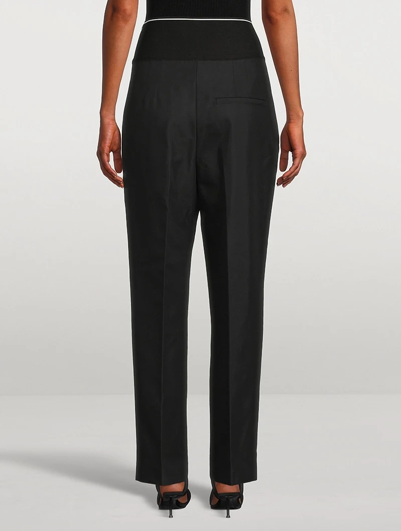 High-Waisted Straight-Leg Pants