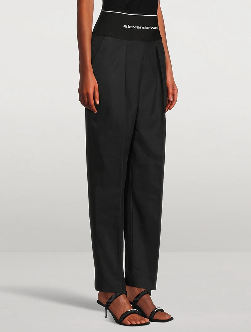 High-Waisted Straight-Leg Pants