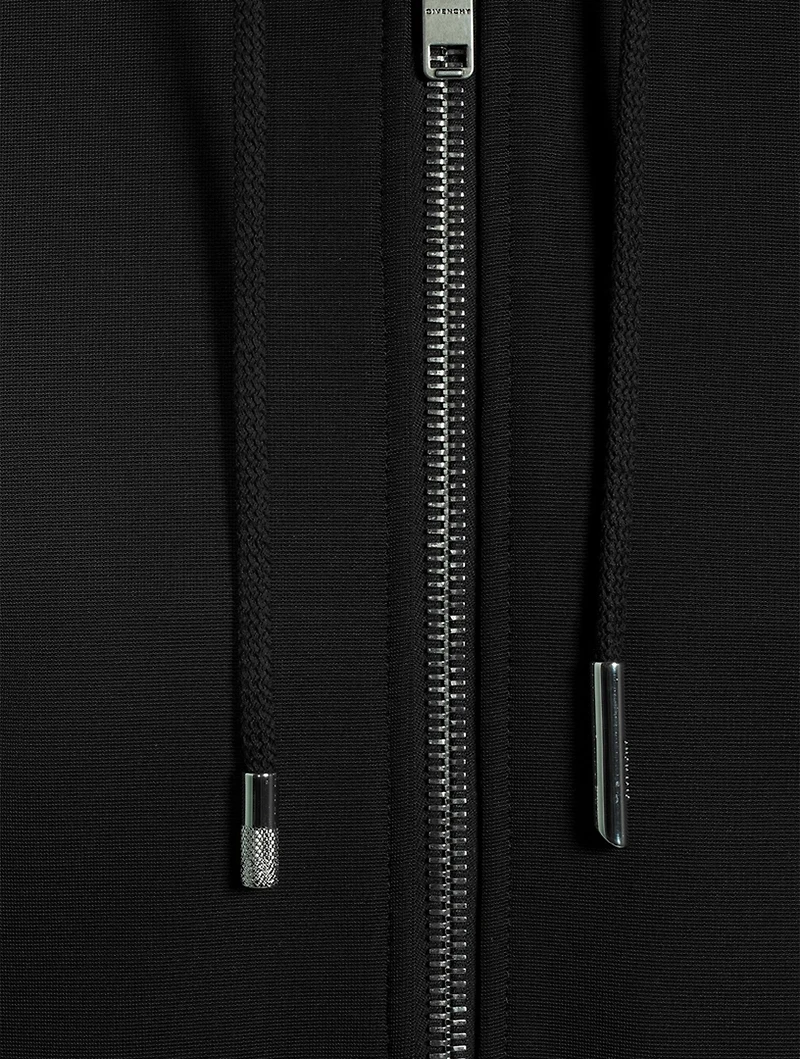 Leather And Jersey Hooded Jacket