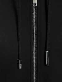Leather And Jersey Hooded Jacket