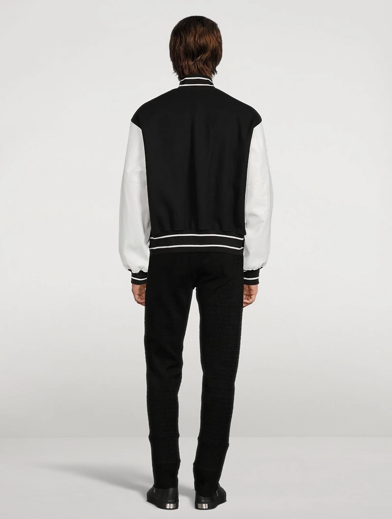 Wool And Leather Bomber Jacket