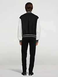 Wool And Leather Bomber Jacket