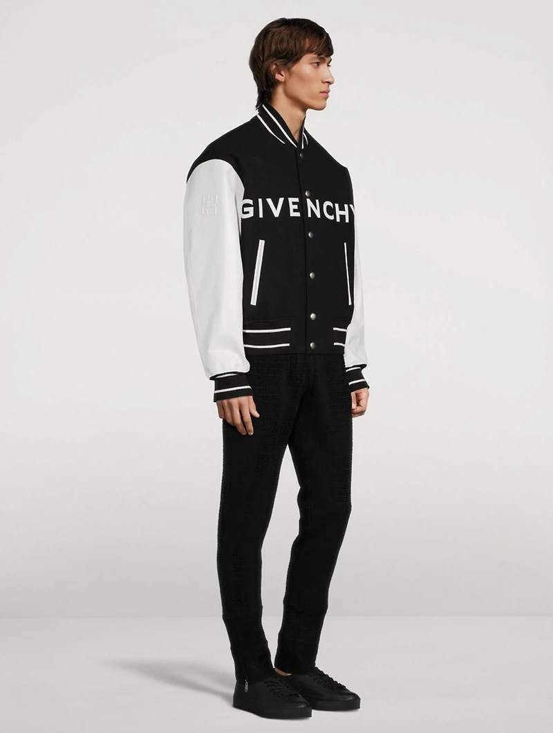 Wool And Leather Bomber Jacket