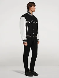Wool And Leather Bomber Jacket