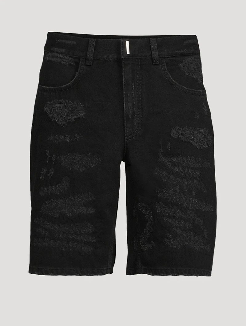 Distressed Denim Shorts